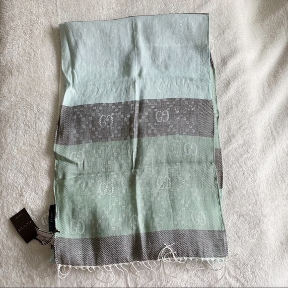 NWT Authentic Gucci GG Linen Blend Color Scarf 🧣 - Picture 4 of 8